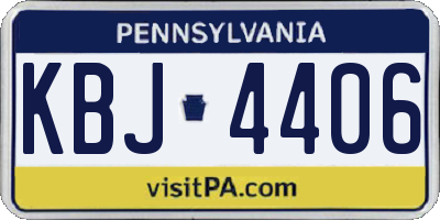 PA license plate KBJ4406