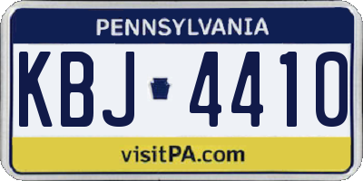 PA license plate KBJ4410