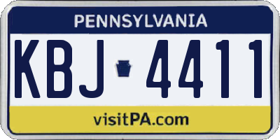 PA license plate KBJ4411