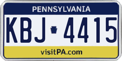 PA license plate KBJ4415