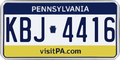 PA license plate KBJ4416