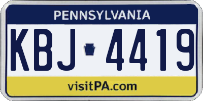 PA license plate KBJ4419
