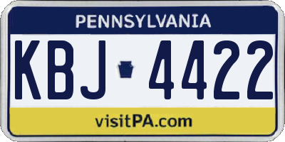PA license plate KBJ4422