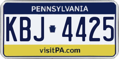 PA license plate KBJ4425