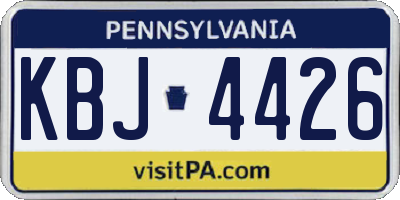 PA license plate KBJ4426