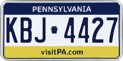 PA license plate KBJ4427