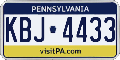 PA license plate KBJ4433