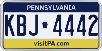 PA license plate KBJ4442