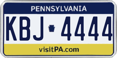 PA license plate KBJ4444
