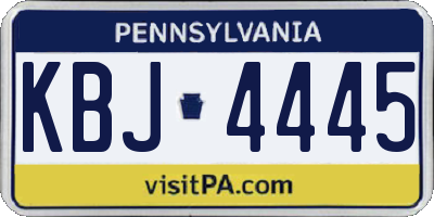 PA license plate KBJ4445