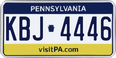 PA license plate KBJ4446