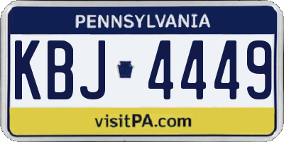 PA license plate KBJ4449