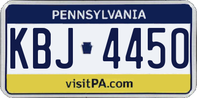 PA license plate KBJ4450