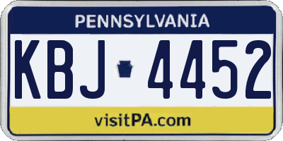 PA license plate KBJ4452