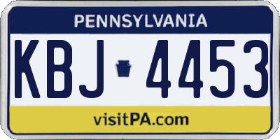 PA license plate KBJ4453
