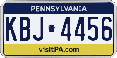 PA license plate KBJ4456