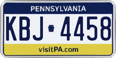 PA license plate KBJ4458