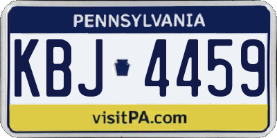 PA license plate KBJ4459