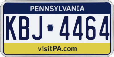 PA license plate KBJ4464