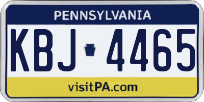 PA license plate KBJ4465