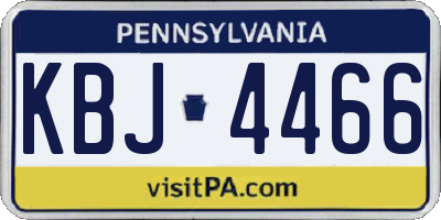 PA license plate KBJ4466
