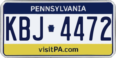 PA license plate KBJ4472
