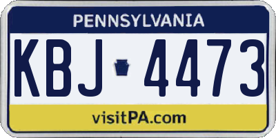 PA license plate KBJ4473