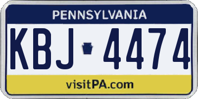 PA license plate KBJ4474