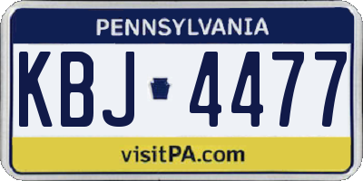 PA license plate KBJ4477