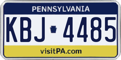 PA license plate KBJ4485