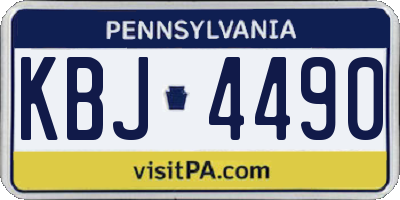 PA license plate KBJ4490