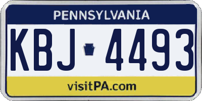 PA license plate KBJ4493