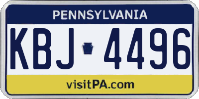 PA license plate KBJ4496