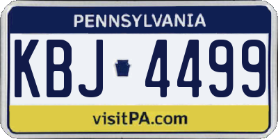 PA license plate KBJ4499