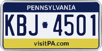 PA license plate KBJ4501