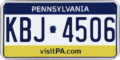 PA license plate KBJ4506