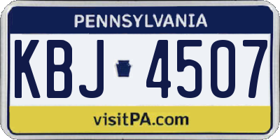 PA license plate KBJ4507