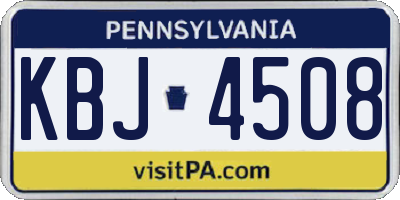 PA license plate KBJ4508