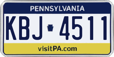 PA license plate KBJ4511