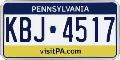 PA license plate KBJ4517