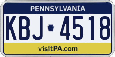 PA license plate KBJ4518