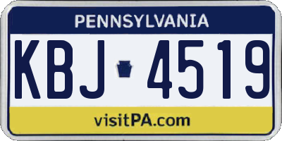 PA license plate KBJ4519