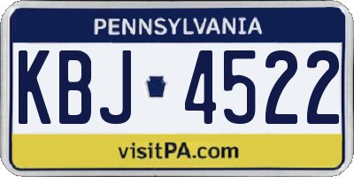 PA license plate KBJ4522