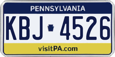 PA license plate KBJ4526