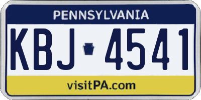 PA license plate KBJ4541