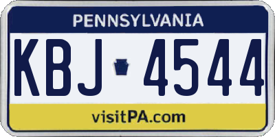 PA license plate KBJ4544