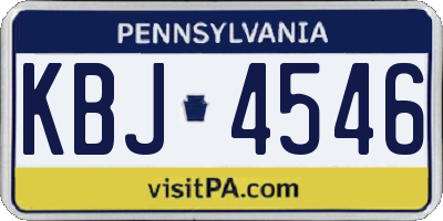 PA license plate KBJ4546