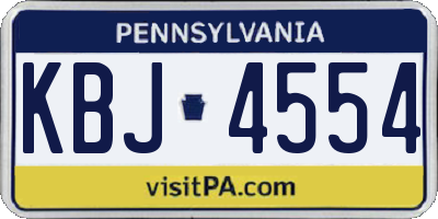 PA license plate KBJ4554