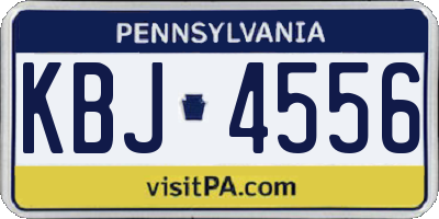 PA license plate KBJ4556