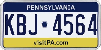 PA license plate KBJ4564